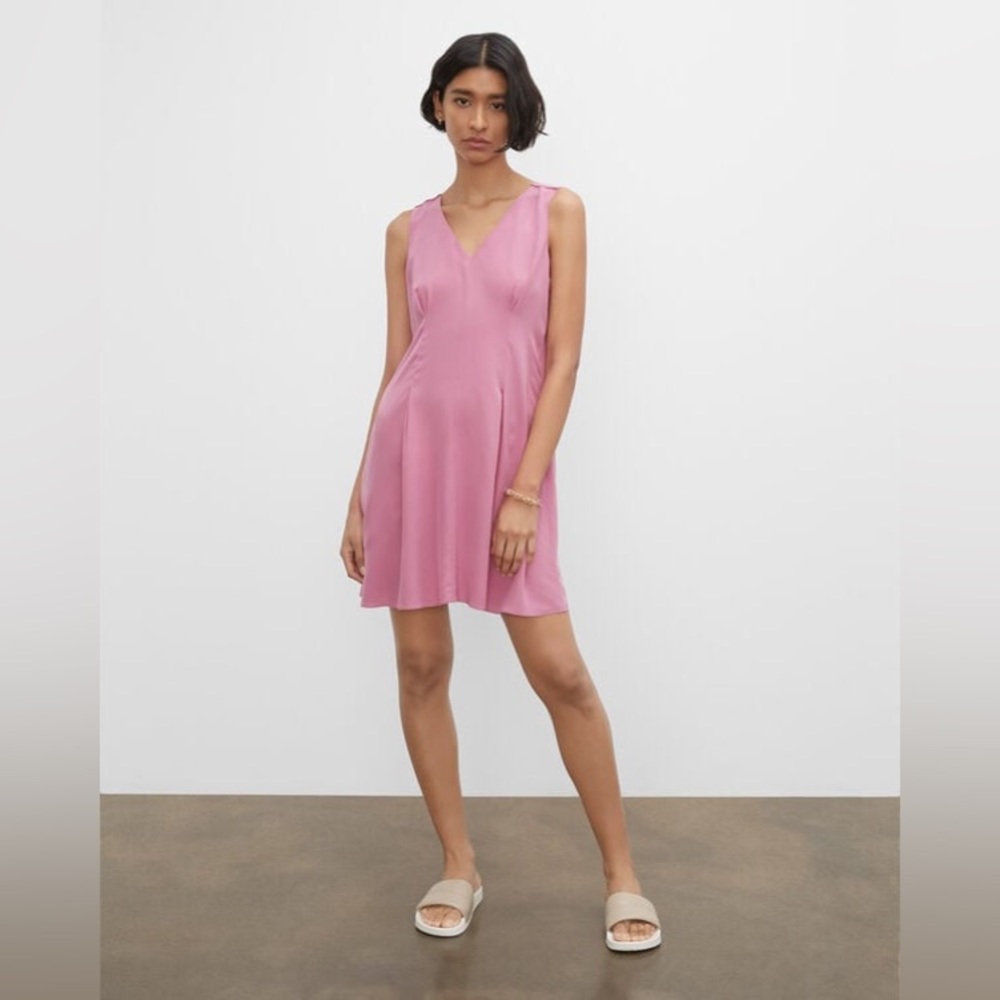 Club Monaco Silk Mini Pleated Dress in Pink size 0